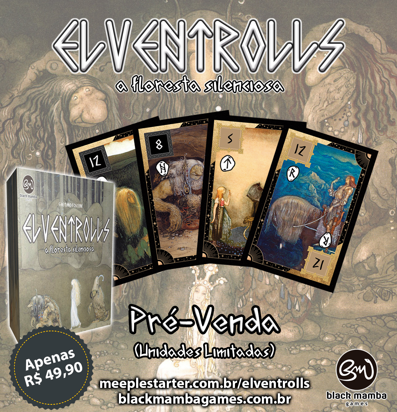 Começou a pré-venda de ELVENTROLLS na Meeplestarter!