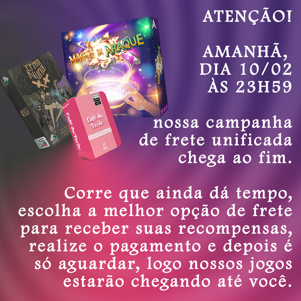 Último dia da campanha de Frete! 