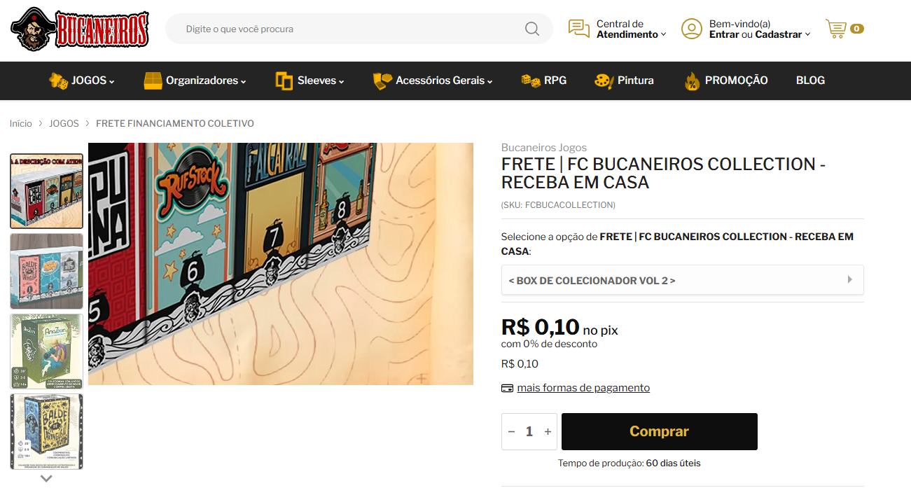 Como acertar o frete do seu apoio Bucaneiros Collection