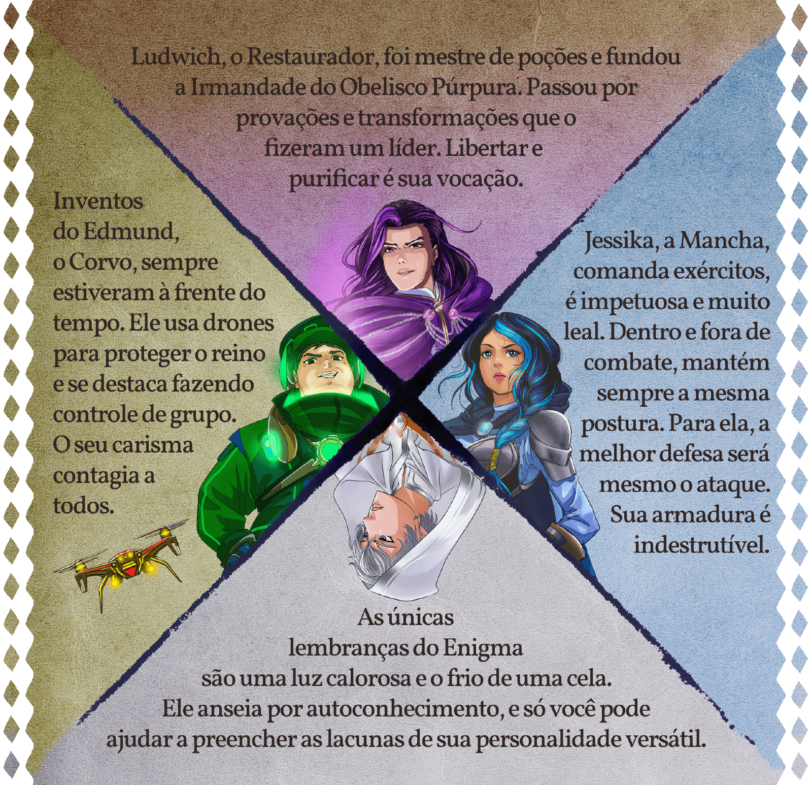 Os Imaculados: o Restaurador, a Mancha, o Corvo e o Enigma.